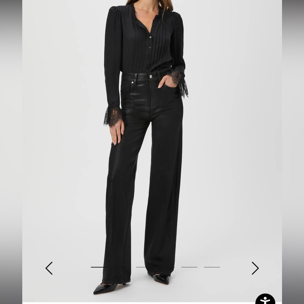 NEW Wax coated Sasha straight wide leg jean